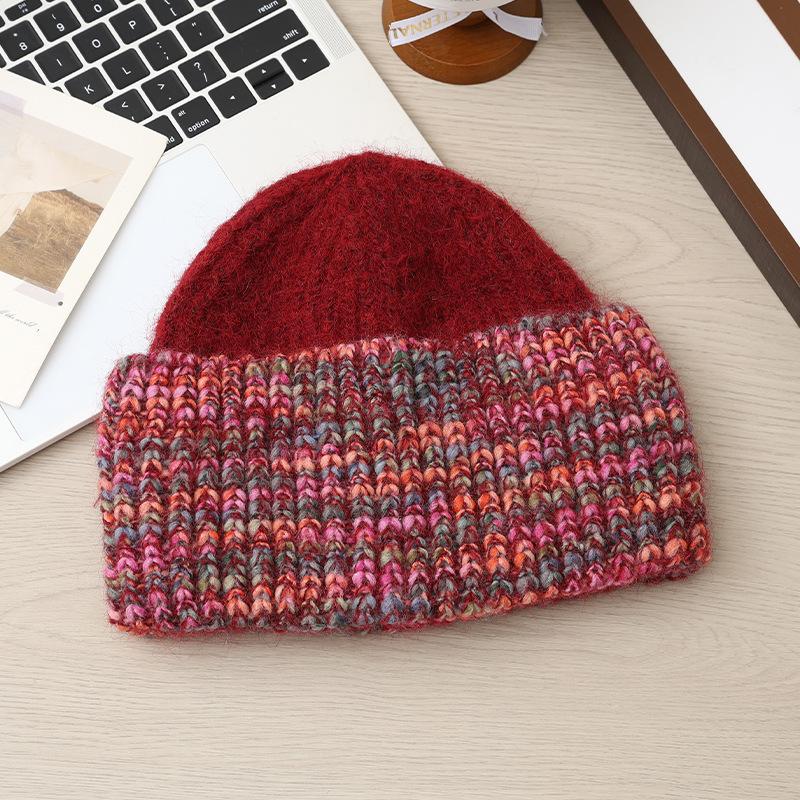 

Зимняя новая шапка женская с градиентным переходом цвета теплая от холода шерстяная шапка защита ушей утолщенная вязаная шапка One Size