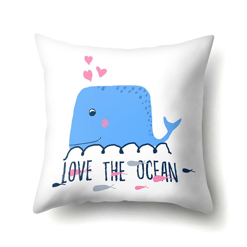 Față de pernă poliester cu model geometric de dinozaur, cu o singură față, pentru casă, canapea, living, dormitor, husă de pernă