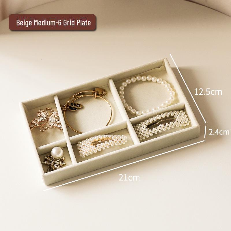Plaid Flannel Jewelry Storage Box with Dividers for Earrings and Necklaces