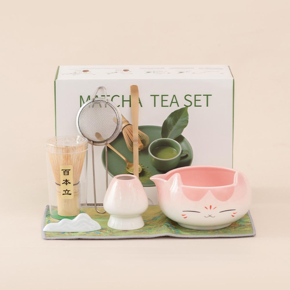 2/5/7pcs Ceramic Bowl Matcha Tea Set Bamboo Whisk Matcha Brewing Kit Perfect Matcha