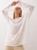 Knitted Hollow Sweater Summer New Women's See-Through Thin Round Neck Bell Sleeve Knit T-Shirt