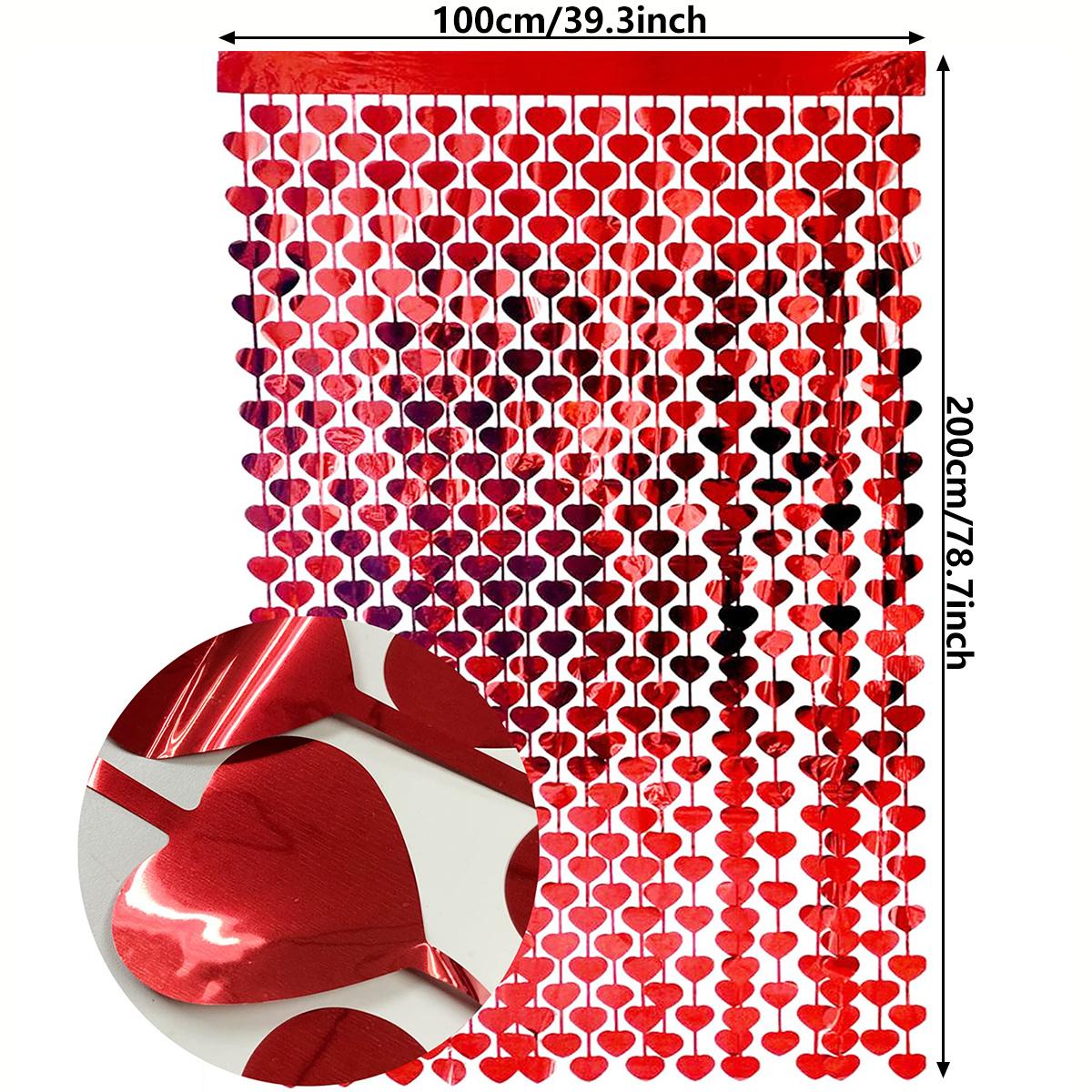 

1 78,7 × 39,3 дюйма супер большая красная алюминиевая пленка с любовью лента для Дня святого Валентина баннер фон занавес свадебная фотосъемка реквизит