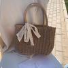 Frauen Rattan Eimer handgemachte gewebte Stroh Tasche neue Stil Band Umhängetaschen