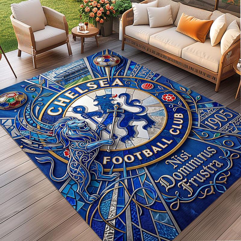 Chelsea FC Print Rug, Washable Floor Carpet, For Entryway Dorm Laundry Room Office Study, Home Decor Birthday Christmas Gift