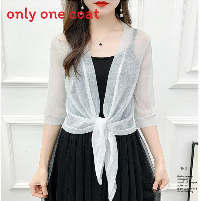 Summer Girls Lace Mesh Short Cardigan With Tie Closure For Casual Wear