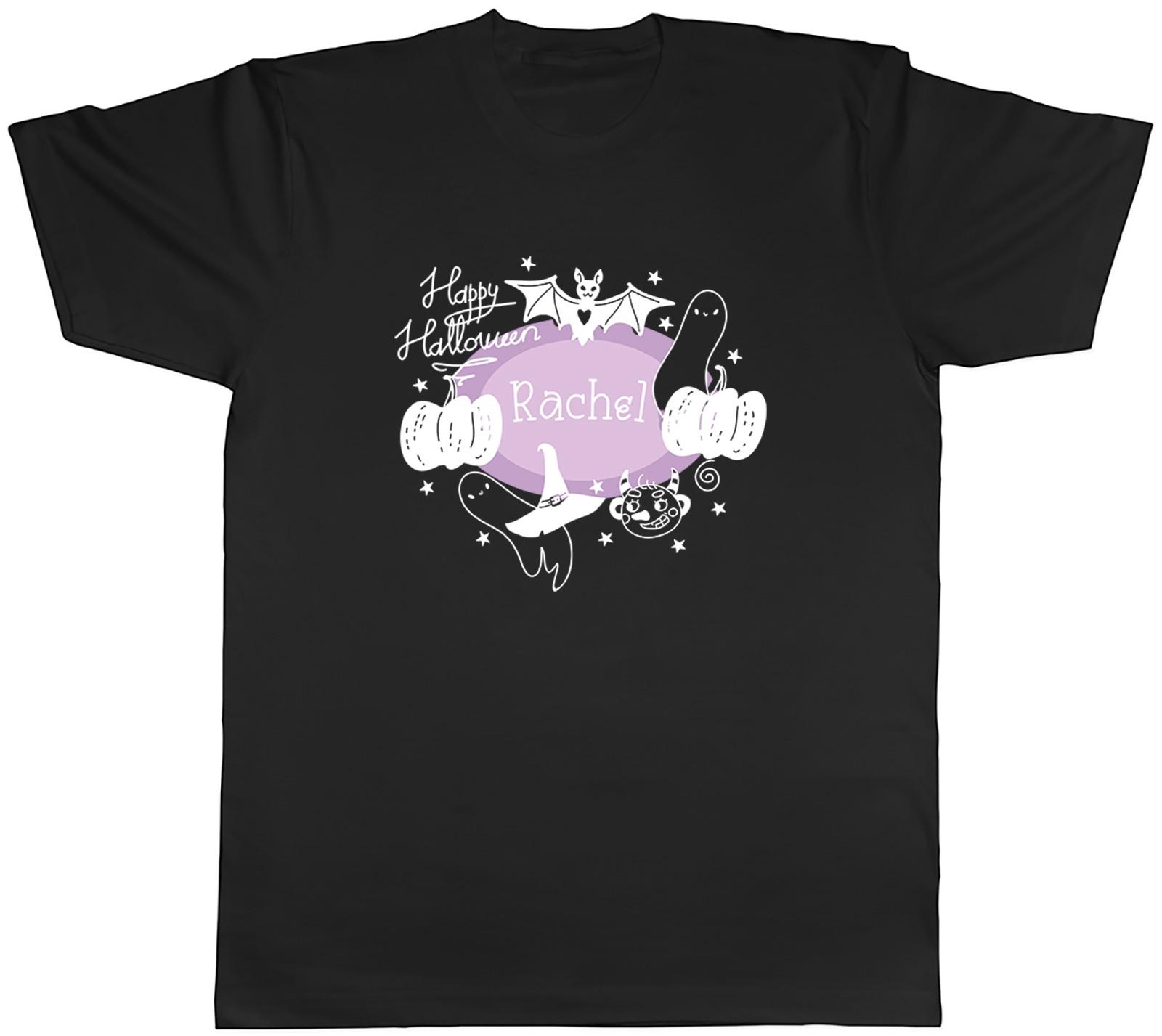 Personalised Happy Halloween Bats Pumpkin Witches Mens T-Shirt Tee Gift Top XL