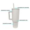 40 Oz Tumbler With Handle Straw Sealed And Leak-Proof Large Capacity Stainless Steel Coffee Cups Bottles Water Thermal Bottle