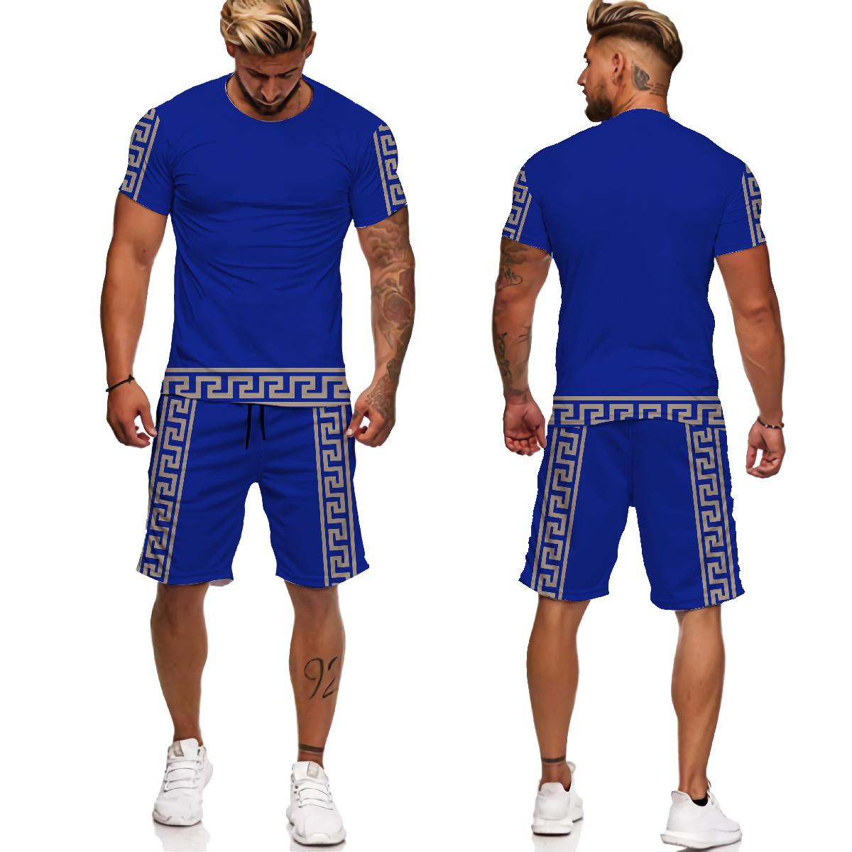 

Новые модные мужские летние комплекты футболки/костюмы с буквенным принтом уличная одежда унисекс с короткими рукавами повседневная мужская футболка спортивный костюм комплект 6XL