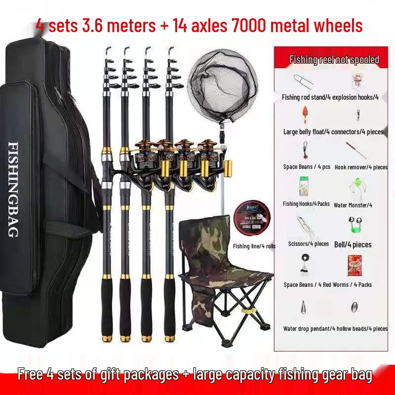 Meeresruten-Kombination: Kaufe eins, erhalte drei Angelruten & Ausrüstung für weite Würfe