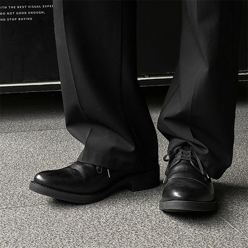 

Spring casual comfortable low heel front lace-up men s shoes solid color Muller men s single shoes 13137-A 38 чёрный