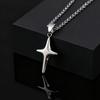 Simple Trendy Star Pendant Necklace, Silver Color Stainless Steel Choker for Men Fashion Party Punk Jewelry Accessories