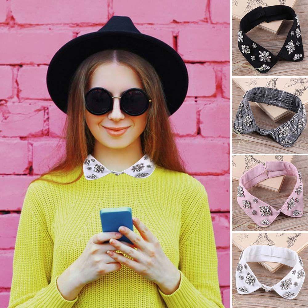 Rhinestone Beaded Detachable Collars Shirt Decoration Choker Collar Fashion False Shirt Collar