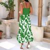 Damen Long Beach Casual Elegant Spaghettiträger Maxikleid Floral Low-Key Fließendes Bohemian Kleid