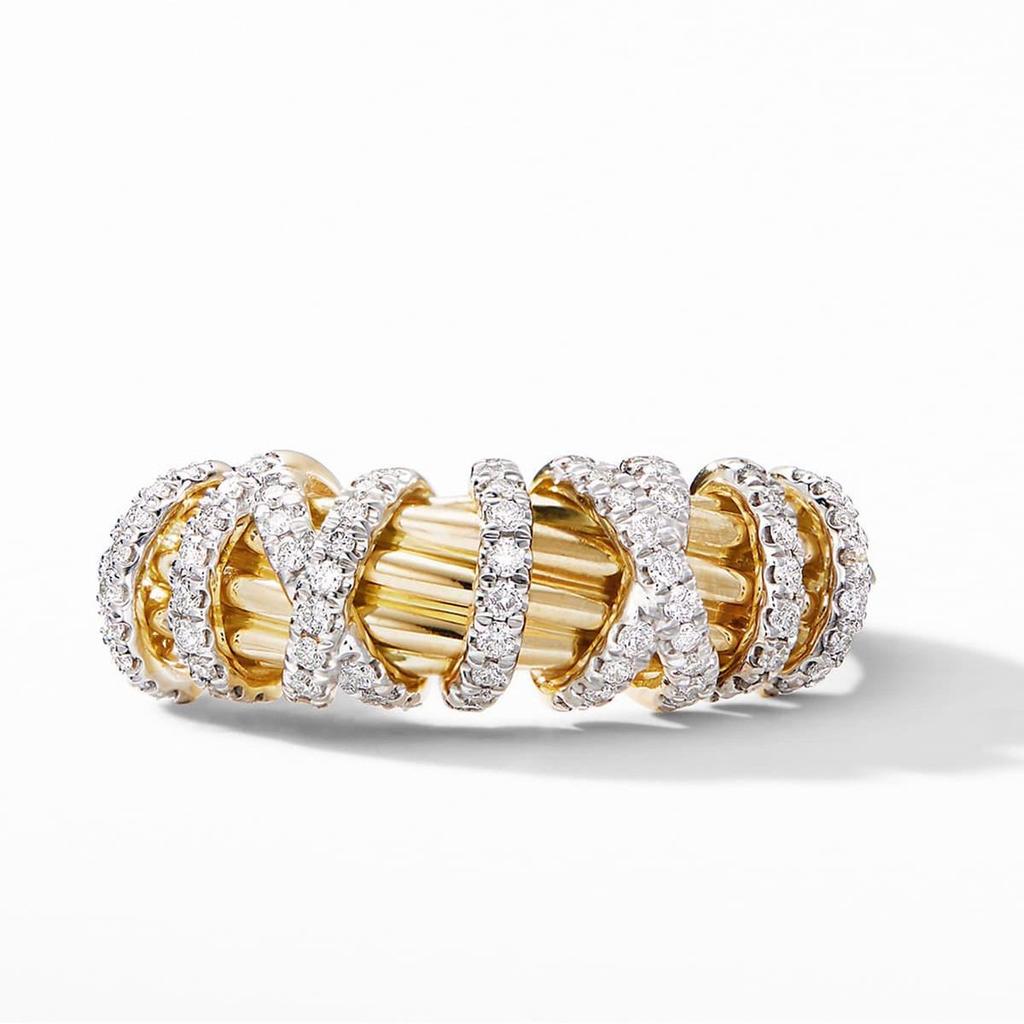 Duowei Gold-Inlaid Diamond Ring - Trendy Fashion Statement