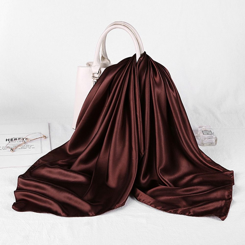 Large Size Square Neck Scarves Soft Pure Color Shawl Elegant Head Scarf  Sandbeach