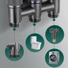Stainless Steel 3-Way Water Valve Easy Adjust 1 Inlet 3 Outlets With Water-Stop Connector for Balcony Plant Watering