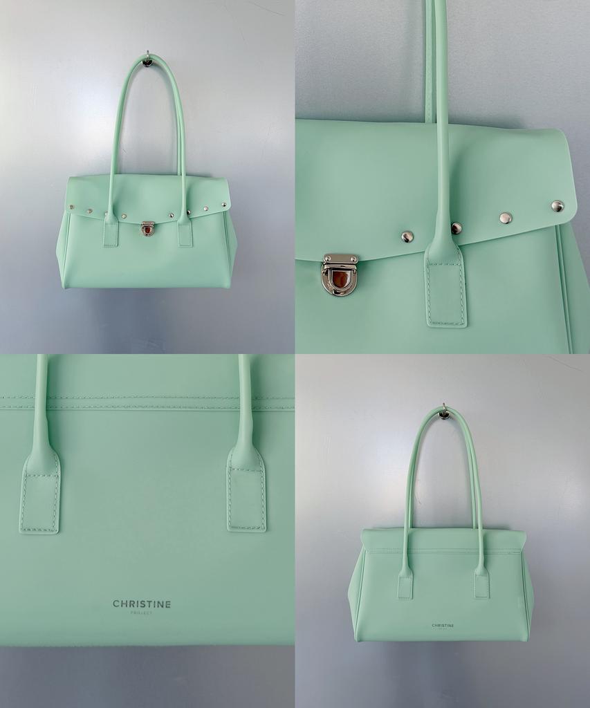 Christine Project [Free Sunglasses Bag Charm] Stud Jelly Shoulder Bag (Mint)