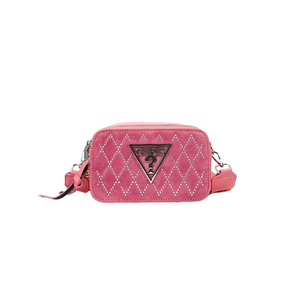 

Versatile Diamond Quilted Camera Shoulder Bag: Minimalist High-End Fashion for Women ярко-розовый