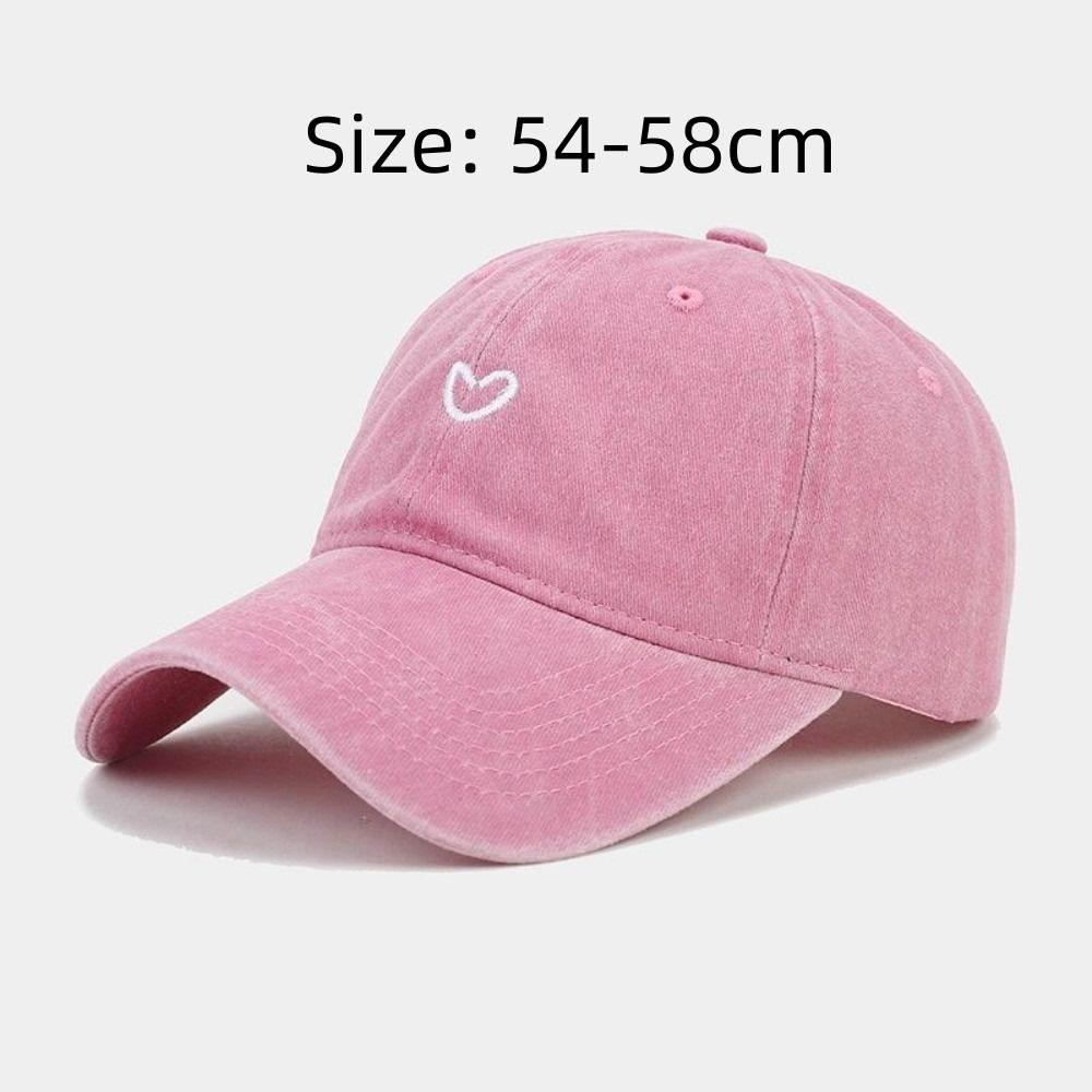 Embroidered Love Baseball Cap Washed Cotton Camping Hat Casual Sunscreen Cap  Women Men