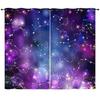 Curtains Gradual Change Smudge Twelve Constellations 3D Digital Printing Blackout Curtain Punching