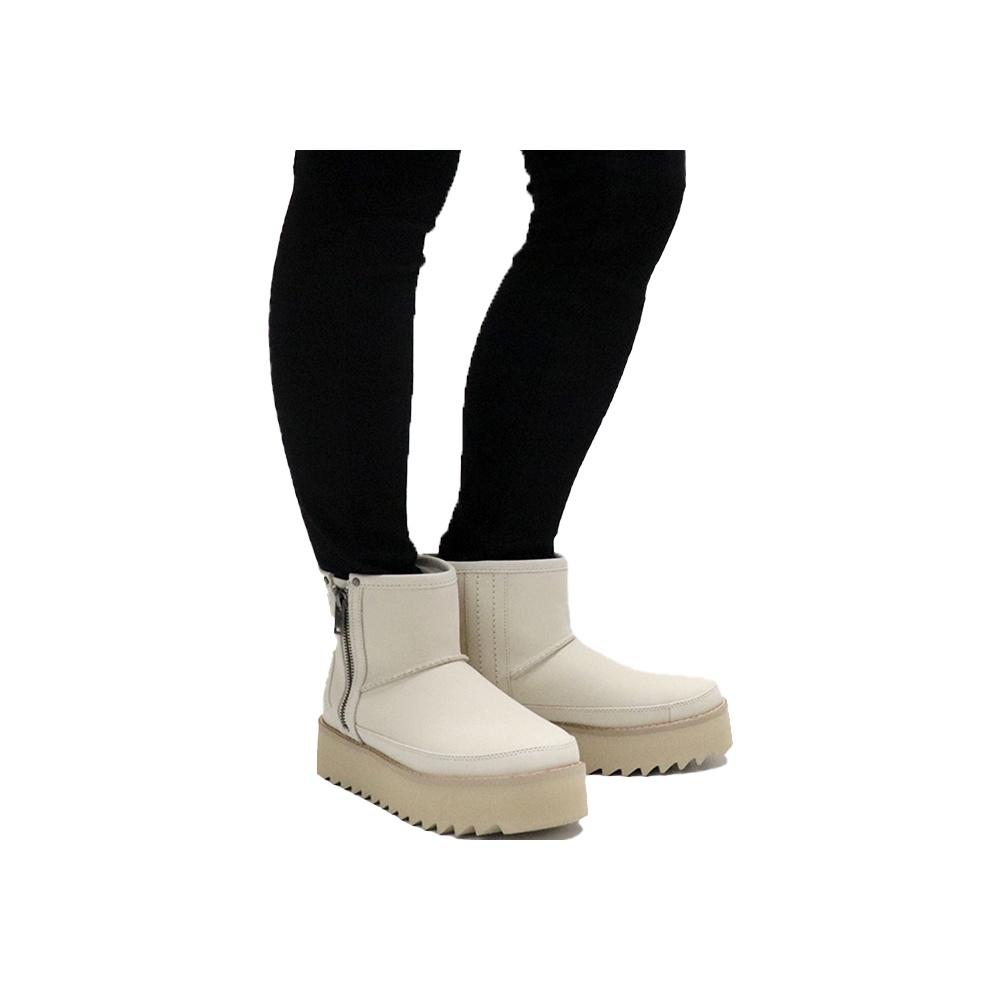UGG F19 Classic Rebel Biker Mini Fur Lined Snow Boots Women Snow Boots Pink 1105313-BONE
