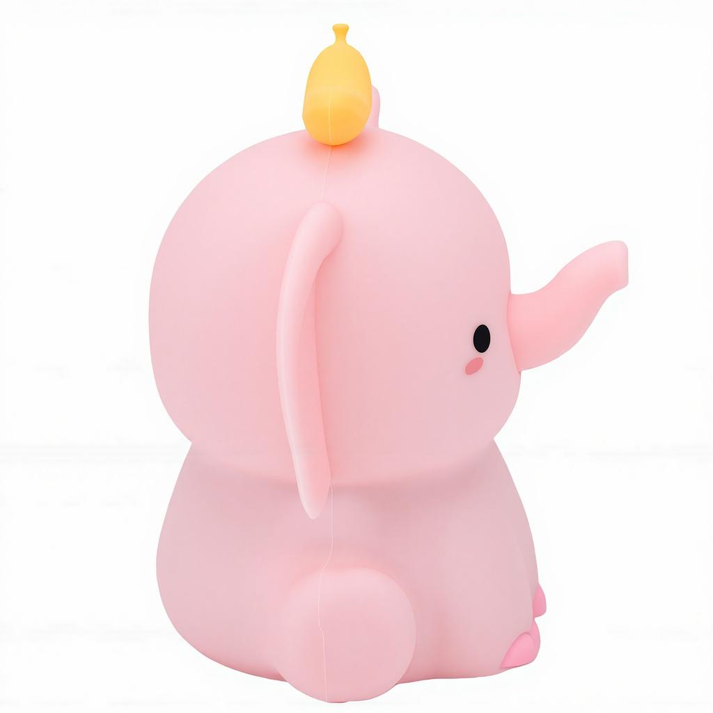 Silicone Light USB Rechargeable Tap Control Adorable Elephant Silicone Night Light for Bedside