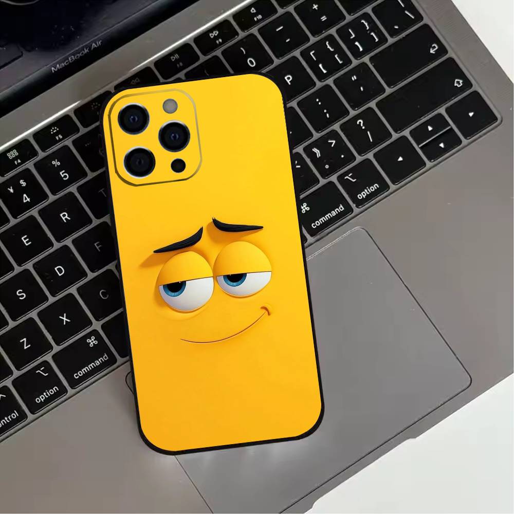 Funny Face  Phone Case For iPhone 17,16,15,14,13,12,11 Plus,Pro Max,XS,Soft Silicone Black Cover