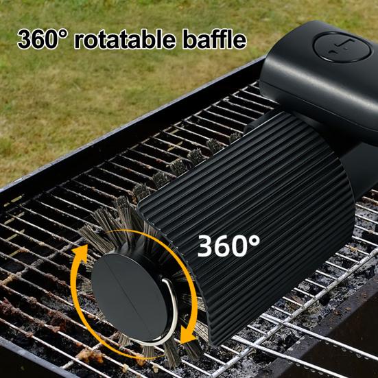 Spazzola Elettrica per Griglia con 7 Angolazioni e 3 Velocità, Pulitore Girevole per BBQ a 410 RPM per Griglie a Gas, Carbone e Ceramica, Strumento per la Pulizia della Griglia BBQ Lavabile in Lavastoviglie