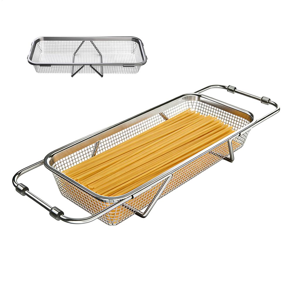 

Dish Rack Over Sink Extendable Stainless Steel Drainer With Feet Sink Dish Holder Draining Rack For Bowls Cups Mugs Tableware