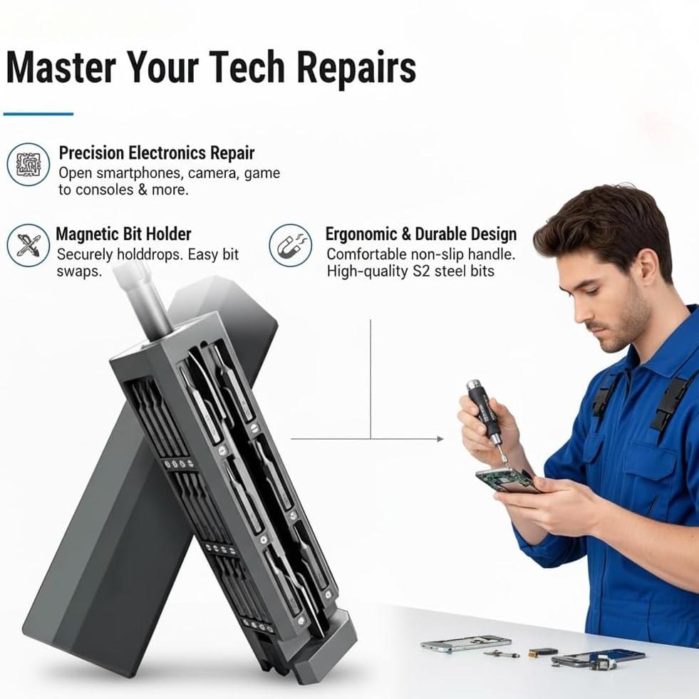 44 in 1 Precision Screwdriver Kit, Magnetic Mini Screwdriver Set, Small Screwdriver Portable Professional Repair Tool