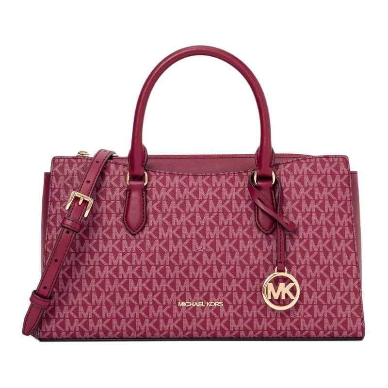MICHAEL KORS ARDEN ARDEN Logo Print Coated Canvas Shoulder Handbag Medium Women s Cherry Red красный