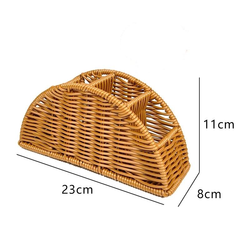 Плетеная коробка-органайзер с отделениями из синтетического ротанга, плетеная корзина или настольный органайзер для домашнего офиса