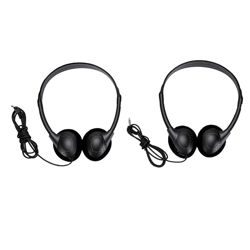 10pcs Kids Classroom Headphones Soft 3.5mm Wired Over Ear Design Adjustable Headband Headphones For Children Black
