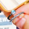 Luxury Silver Color Open Ring Women Wedding Accessories High Quality AAA Cubic Zirconia Ring Adjustable Fashion Jewelry