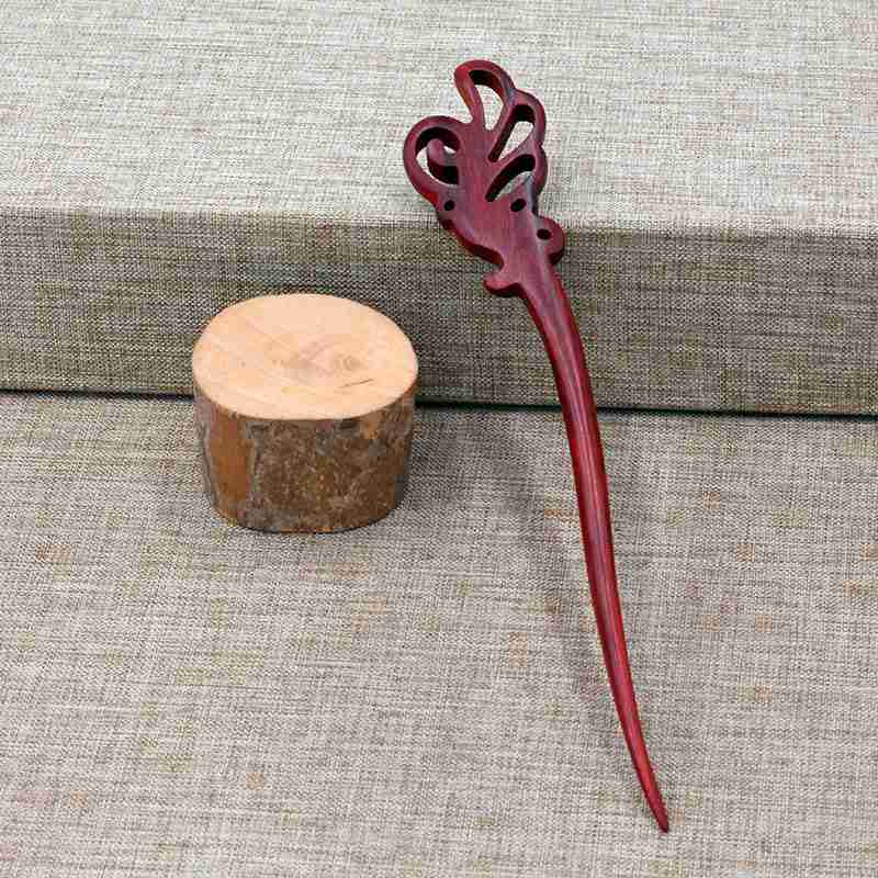 Hair Clasp Girls New Handmade Classical Hairpin Wholesale Updo Red Sandalwood Rosewood Hairpin Ladies Red Sandal Wood