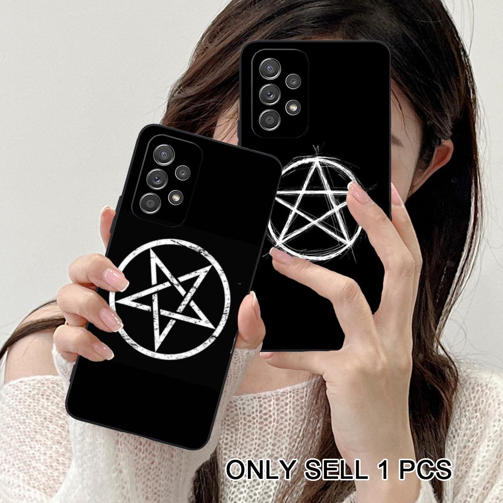 Aesthetic Pentagram Phone Case for Samsung Galaxy A56 55 54 53 52 51 36 35 34 23 16 15 5G Soft TPU Shockproof Cover