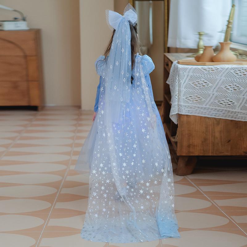 

Костюм принцессы Эльзы: Вечернее платье с длинным рукавом для девочек One Size