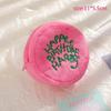 Girl Pink Plush Cake Wallet, Round Student Pendant Bag, Earphone Key Portable Storage Bag