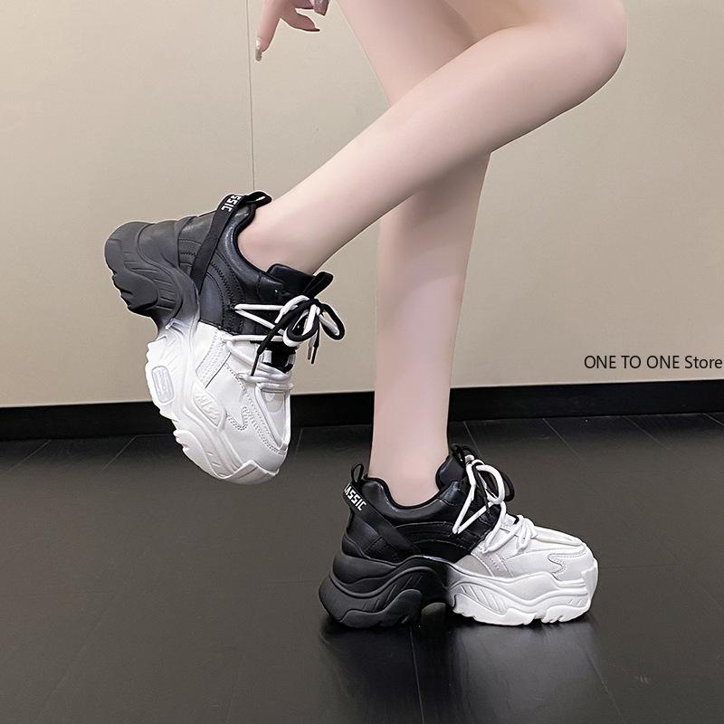 Πολυτελή Παπούτσια Γυναικεία Σχεδιαστών Πλατφόρμα Λευκά Μαύρα Αθλητικά Παπούτσια Παπούτσια Πλατφόρμας για Γυναίκες Γυναικεία Casual Παπούτσια Zapatillas Chunky Mujer