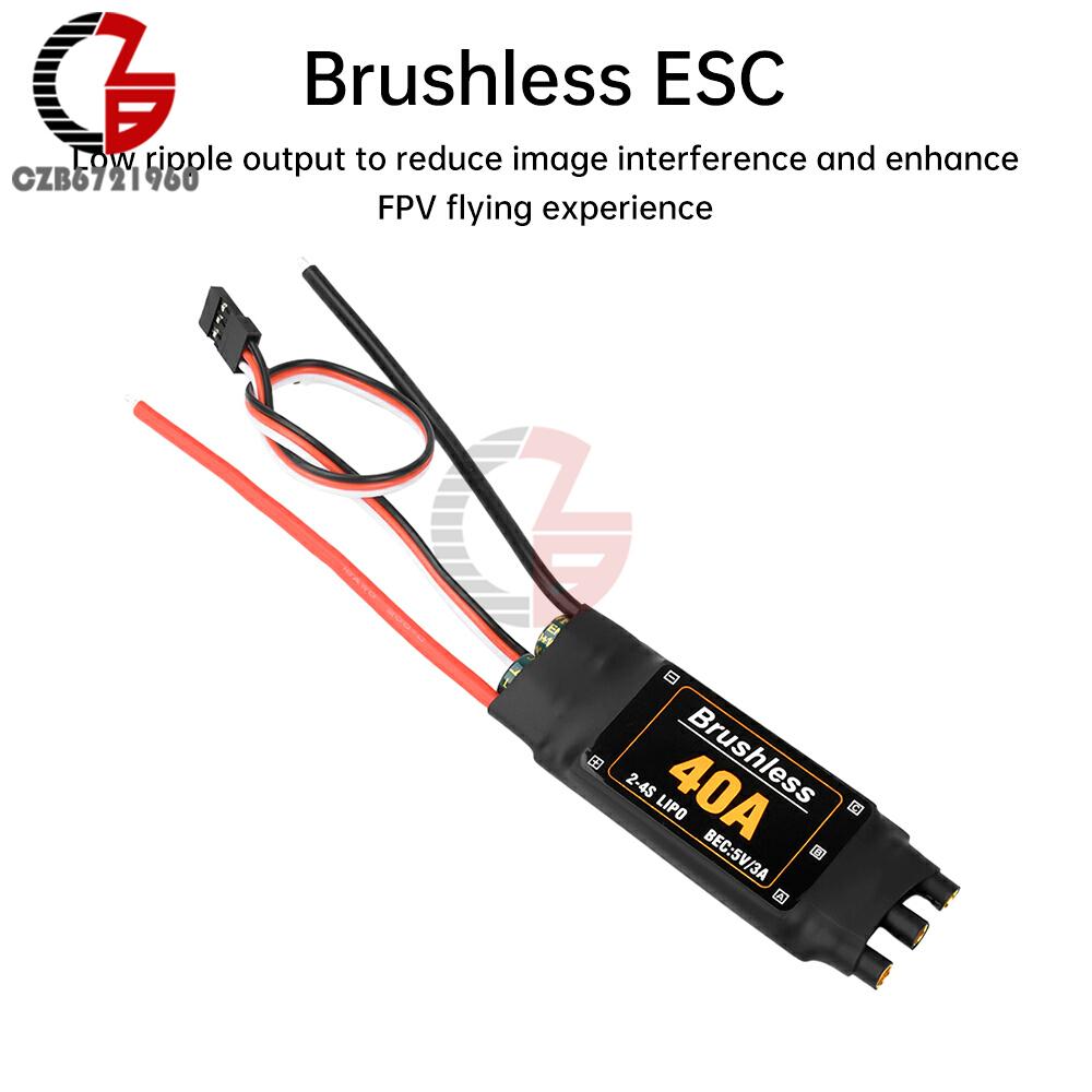 40A ESC Brushless Electric Control 2-4S ESC Speed Controller with 5V3A UBEC suitable for RC FPV Quadcopter Fixed Wing Model