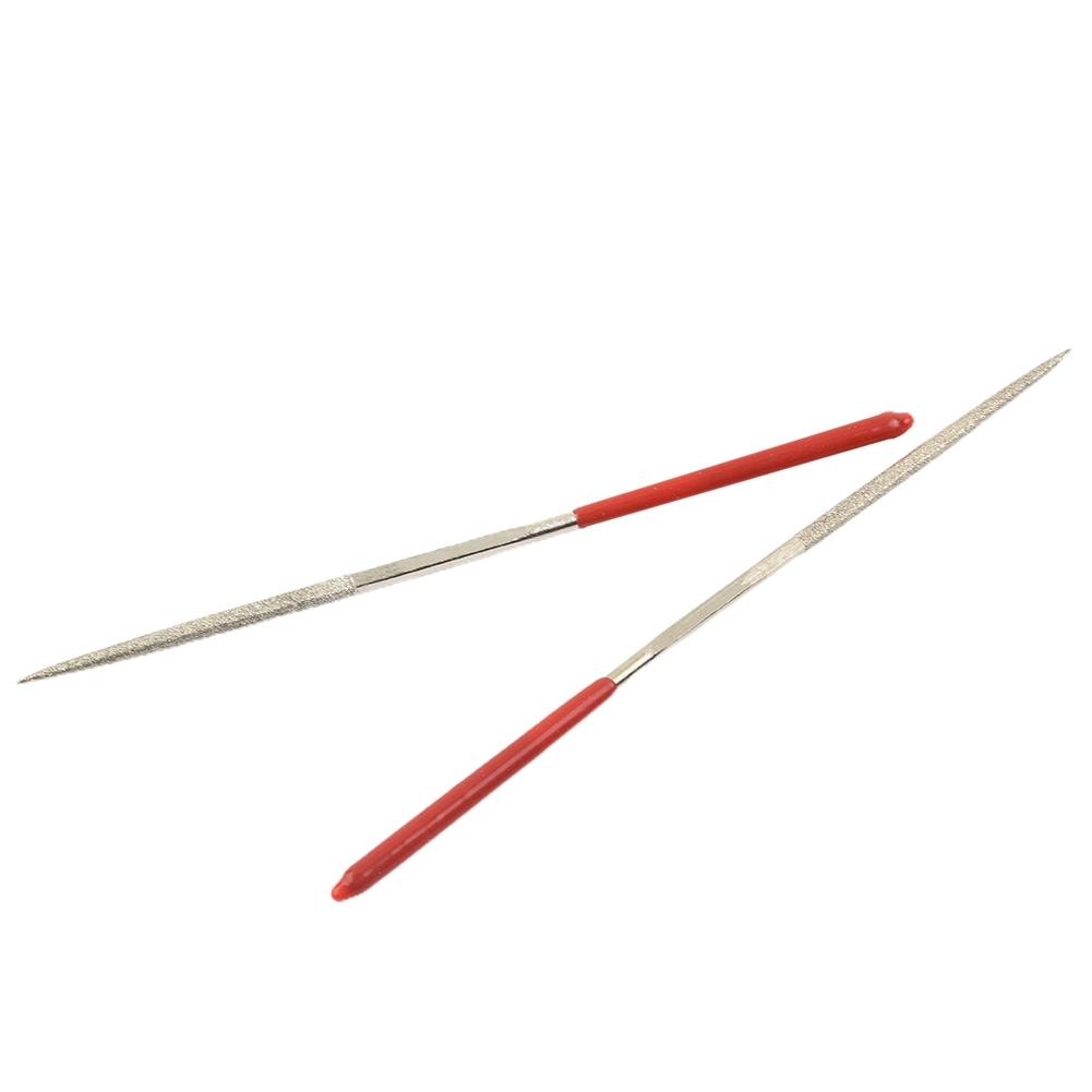 Hand Tools Diamond Files Shape Steel Silver + Red Square Rectangle