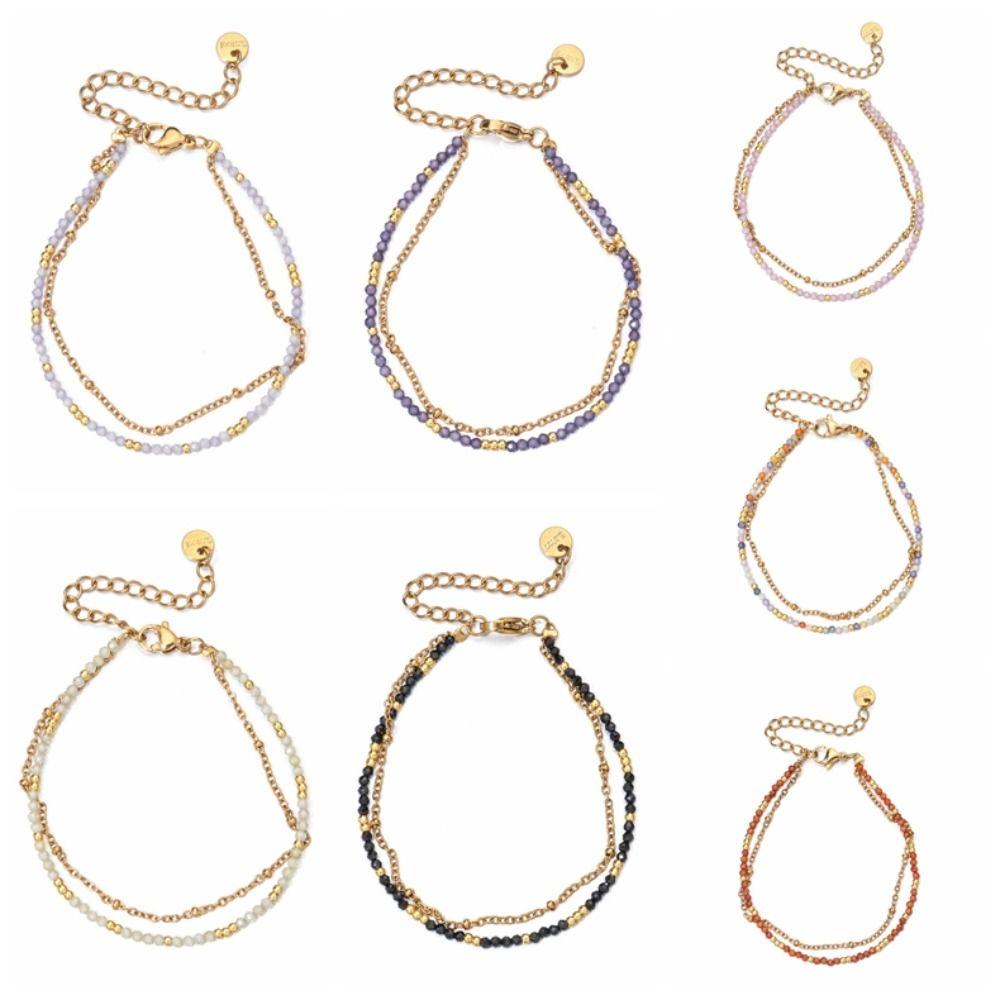 Adjustable Bohemia Colorful Bead Bracelets Waterproof Double French Pendant Jewelry Accessories