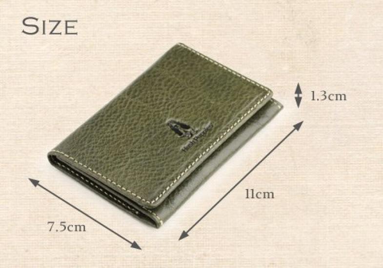 Italian Leather Cowhide Business Card Holder Chocolate [Hushpuppy]