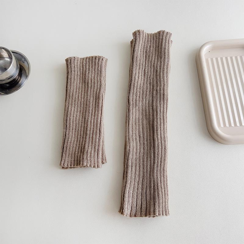 Socks Cover Stacking Socks Horizontal Machine Knitted Wool Solid Color Vertical Strip Leg Warmer Y2K Winter Leg Guard Socks