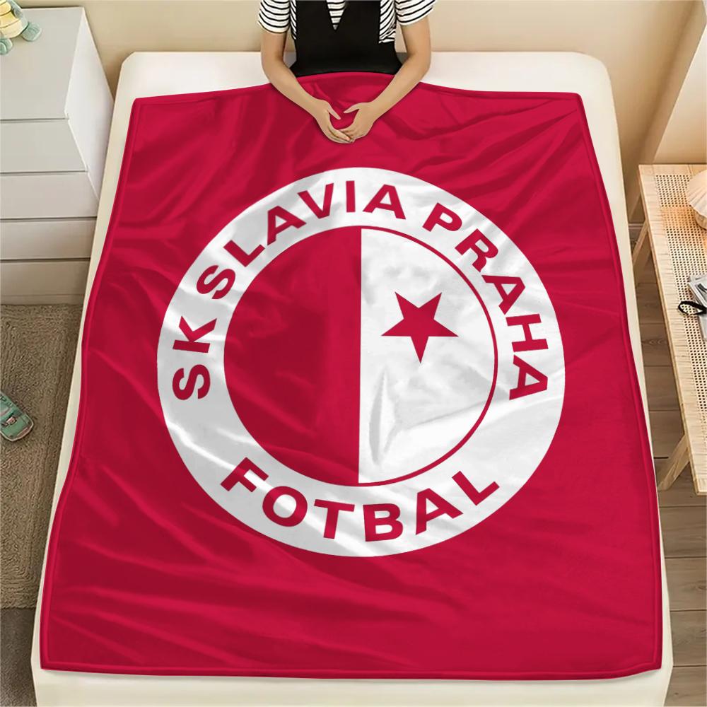 SK Slavia Praha, Coperta in Flanella con Fantasia, Alta Qualità, Confortevole per Tutte le Stagioni, Arredamento per la Casa, Calore e Comfort, Perfetta per Regali.