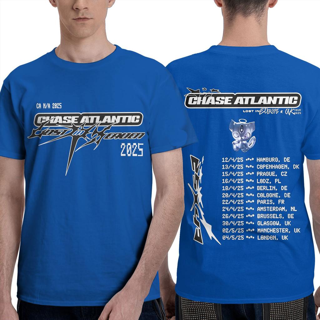 Chase Atlantic  T Shirt Men Music Vintage Pure Cotton T-Shirts Summer Round Neck Hipster Tee Shirt Pattern Oversized Tops