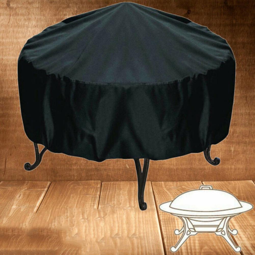 BBQ Grill Barbeque Cover Anti-Dust Waterproof Heavy Duty BBQ Cover Outdoor Rain Protective Round Barbecue Cover