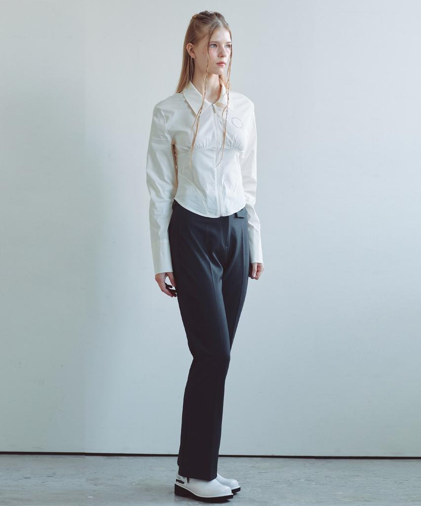 ETRE AU SOMMET Pocket Bootcut Slacks (Dark Gray)
