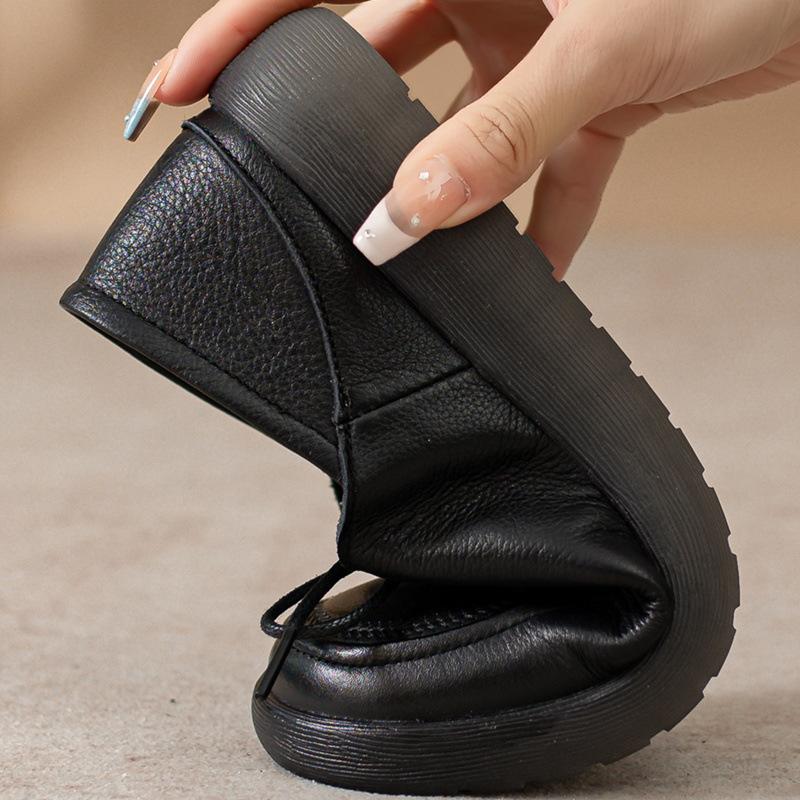 Classic Elegant Mom Stirrup Shoes Women's Shoes In The Fall Comfortable Middle-aged and Elderly Non-slip Single Shoes
