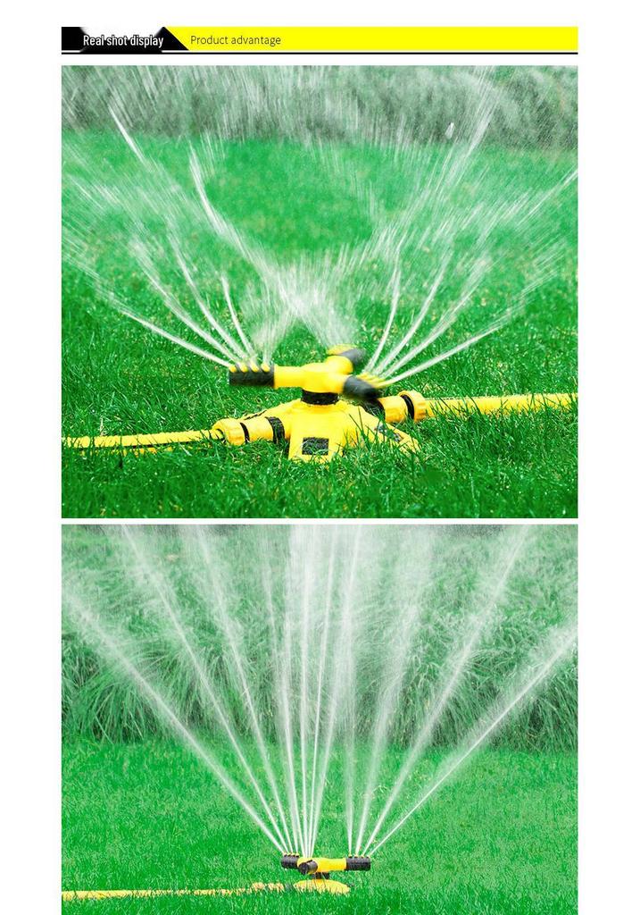 360° Rotating Sprinkler Head: Nursery & Garden Irrigation Three-Prong PVC Water Pipe Set